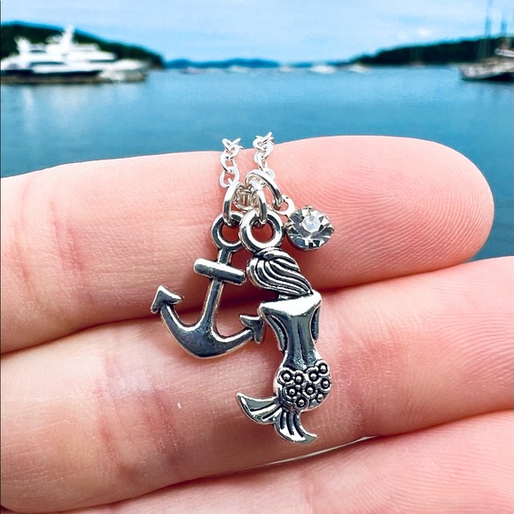 Hand Crafted Jewelry - Nautical Mermaid Ocean Charm Necklace